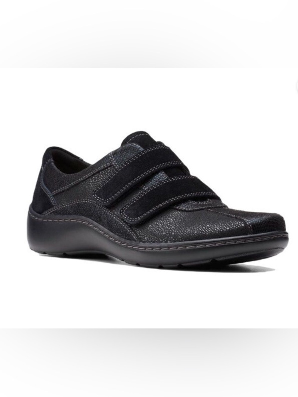 Clarks Women’s Black Cora Azalia Velcro Slip-On Loafer 7